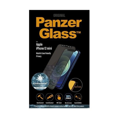 Xham mbrojtës PanzerGlass P2710 për iPhone 12 mini, Privacy, antibakterial, i zi