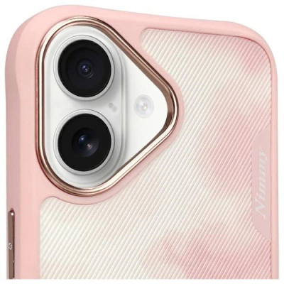 Mbulesë telefoni Nimmy Big Eyed Pet 2.0 Cat për iPhone 16 6.1", hardcase TPU, rozë