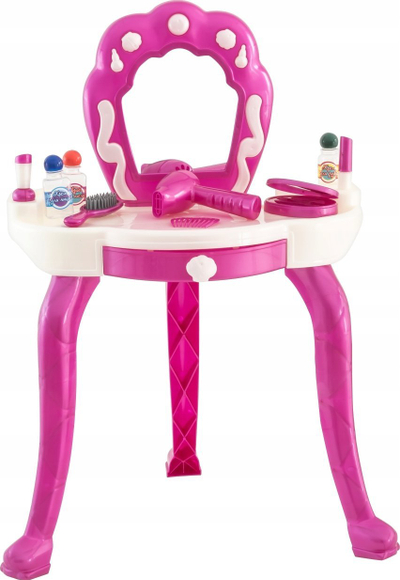 Tavolinë grimimi për kalamaj Orion Toys Art.563, me pasqyrë, me gjëra shtesë, rozë