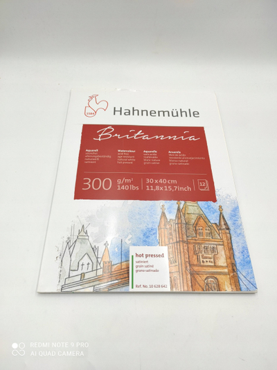 Bllok akuarele Hahnemühle Britannia, 30x40cm, 300gsm hot pressed, i bardhë