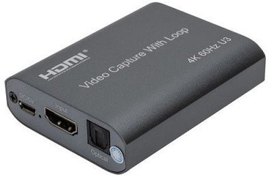 Karta kapje video HDMI USB 3.0, 4K 60Hz, me loop, e zezë