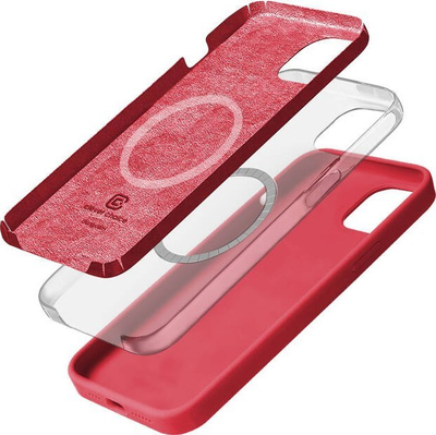 Këllëf telefoni Crong Colour Cover Magnetic MagSafe për iPhone 15, silikon, rozë