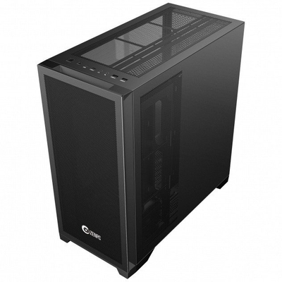 Kuti kompjuteri ZENPC Z9 Mesh Core, ATX, me xham të temperum anash, e zezë