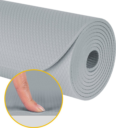 Mata për ushtrime Rebel Active, joga, pilates, fitness, 183x61cm, trashësi 4mm, TPE, e hirtë