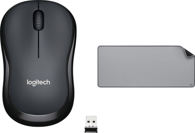 Maus wireless Logitech M220 Silent me mousepad Studio Series, optik, USB, gri
