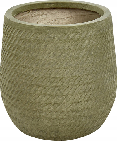 Vazo për lule LIVADIA, 27 cm, fibre clay, e gjelbër