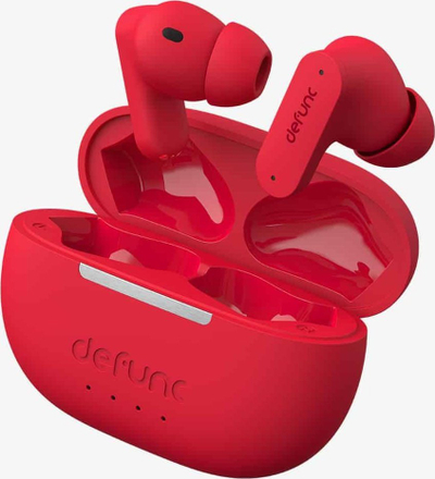 Kufje pa tela Defunc Earbuds True ANC D4353, in-ear, me kuti karikimi, të kuqe