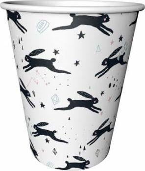 Gotat letre Godan Crazy Rabbit, 240 ml, set 6 copë, të bardha me lepuj të zinj