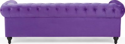 Set dhome ndenjeje Chesterfield, divan 3 vendesh, fotelje, kadife, vjollcë