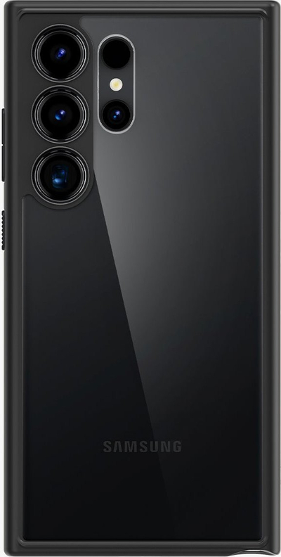 Kapak telefoni Spigen Ultra Hybrid për Samsung Galaxy S24 Ultra, pjesa e pasme transparente, i zi mat