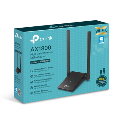 Access Point TP-LINK Archer TX20U Plus, AX1800, 2.4GHz/5GHz, e zezë