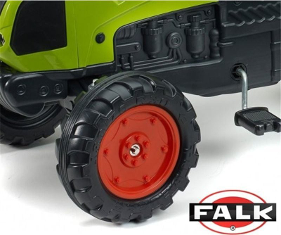 Traktor me pedale Falk Claas Arion 430, me rimorkio, jeshil