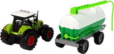 Traktor lodër LEAN Toys Farm, me rimorkio cisternë, jeshil