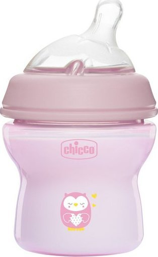 Biberon Chicco NaturalFeeling 53619, 150 ml, sistem kundër kolikave, transparent