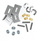 Set kapësesh Quadron Clips For Granite And Steel Sinks, për lavaman graniti dhe çeliku, për montim nën plan pune