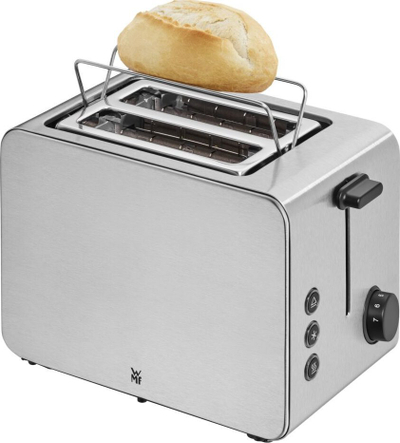 Toaster WMF Stelio Edition, për 2 feta, 1050W, ngjyrë argjendtë