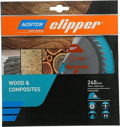 Disk sharrë rrethore Norton Clipper 240mm, 30mm, 48 dhëmbë ATB, për dru dhe kompozite