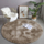 Tapet rrethor Strado Ombre, 200x200 cm, shaggy, beix OmbreCamel