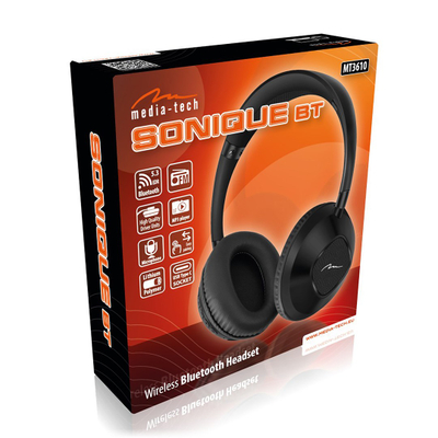 Kабли Bluetooth SONIQUE BT MT3610, со читач TF 64GB, црни