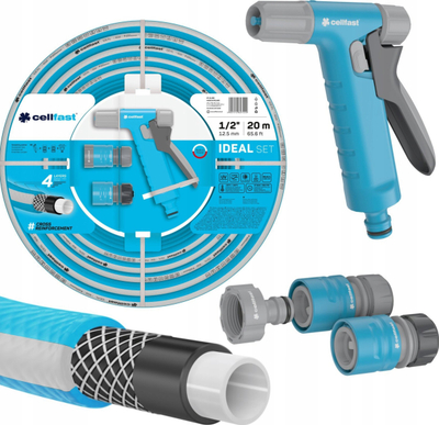 Set ujitje Cellfast IDEAL 1/2, zorra 20 m, pistoletë spërkatëse HYDRON