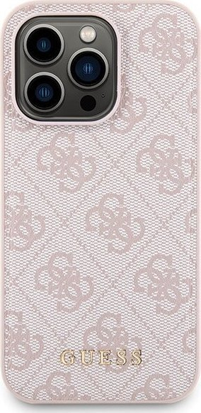 Сет аксесоари Guess GUBPM5P14L4GEMGP за iPhone 14 Pro 6.1", тврдa маска, надворешна батерија 5000 mAh, розова