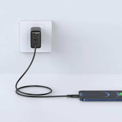 Kabllo karikimi Acefast MFi USB C në Lightning, 1.2m, 30W 3A, e zezë