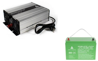 Set për rrymë emergjence Sinus, UPS-2000SR 2000W, bateri LiFePO4 100Ah 12V, me BMS