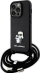 Mbrojtëse telefoni Karl Lagerfeld Crossbody, për iPhone 14 Pro 6.1", lëkurë ekologjike, e zezë