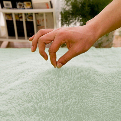 Tapet rrumbullak Strado Round Shaggy, 160x160 cm, push i trashë, e bardhë lime