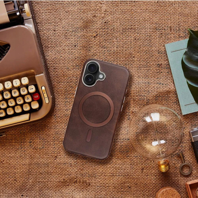 Mbulesë telefoni OEM GENTLEMAN MAG COVER për iPhone 11, rrin në rregull me MagSafe, ngjyrë kafe