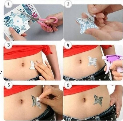 Tatuazhe të përkohshme Herma 6766 Colour Art Butterflies, 10 copë, me flutura shumëngjyrëshe
