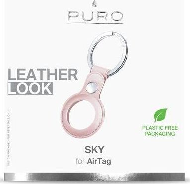 Kapëse Puro Sky për AirTag, pamje lëkure, rozë