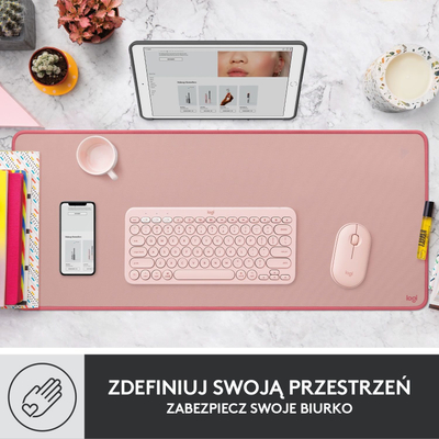 Сет додатоци Logitech Studio Series подлога за глушец DARKER ROSE и Brio 100, подлога од ткаенина, камера Full HD, темно розова