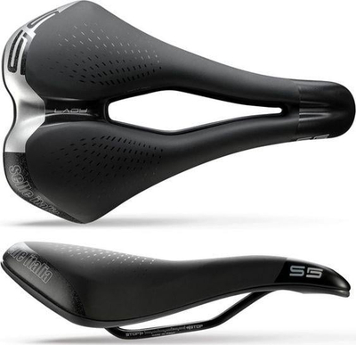 Shalë biçiklete Selle Italia S5 Lady Superflow, xhel, për gra, e zezë gri