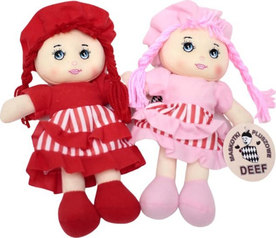 Kukull pelushi Deef Soft Doll, fund me vija, 25 cm, rozë