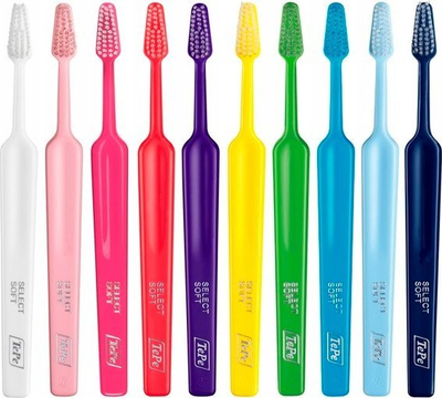 Furçë dhëmbësh TePe Select Compact Soft, qime të buta, për mishra të ndjeshëm, shumëngjyrëshe