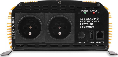 Inverter Volt Polska Sinus Plus 24V 230V, 1200W, valë sinus të pastër, i verdhë
