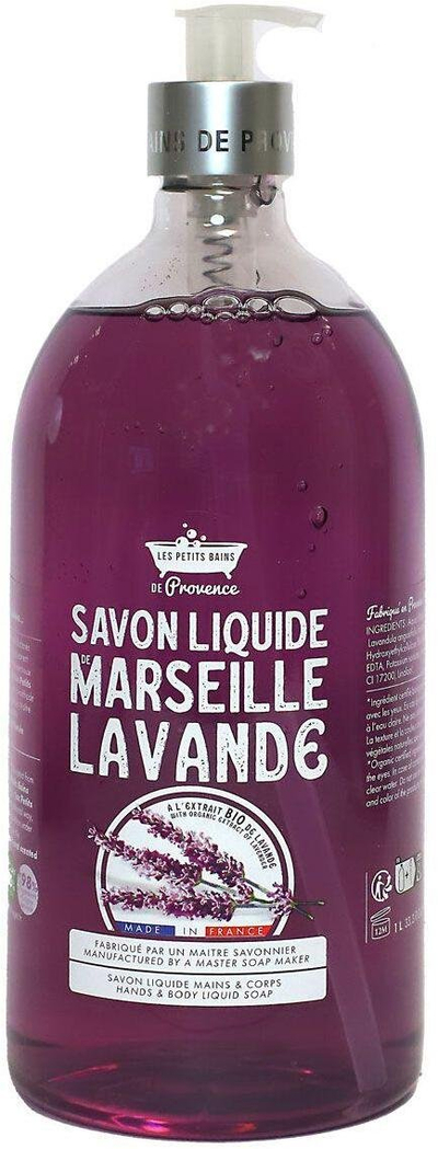Течен сапун Les Petits Bains De Provence Lavender, 1L, со глицерин, со мирис на лаванда