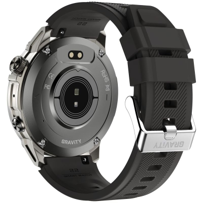 Orë inteligjente Gravity GT46-3, AMOLED 1.43", Bluetooth 5.3, e zezë