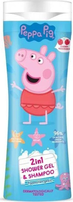 Xел за туширање и шампон Peppa Pig, 2 во 1, цреша, 300ml
