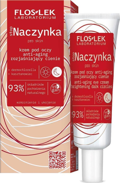 Krem për sy FlosLek StopCapillaries Anti-ageing Brightening, 30 ml, kundër rrudhave