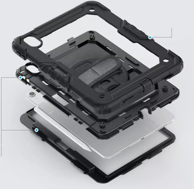 Mbrojtëse tableti Tech-protect SOLID360 për iPad Air 11\" 6 2024, me xham mbrojtës, e zezë