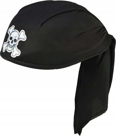Kapelë bandana pirat me kafkë, për të rritur, e zezë