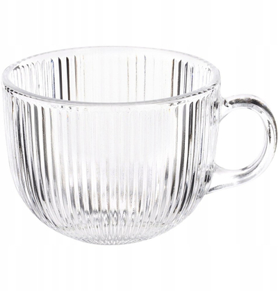 Set gotash Vilde XXL me 6 copë, 470 ml, me vegjë, të ryflyera, të tejdukshme