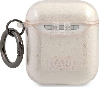 Kapak mbrojtës Karl Lagerfeld KLA2UKHGD për AirPods 1/2, me shkëlqim, ngjyrë ari