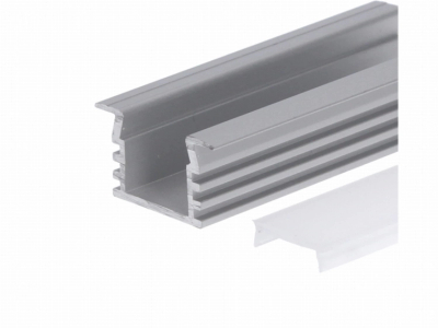Алуминиумски LED профил KA Kluś Pds4-K, 2m, млечна капак, сив анодиран