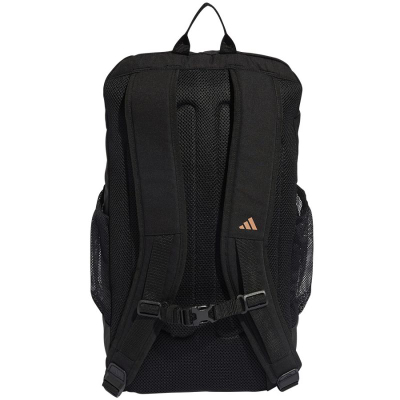 Çantë shpine Adidas FC Bayern IX5698, poliester i riciklum, xhepa anësorë me rrjetë, e zezë