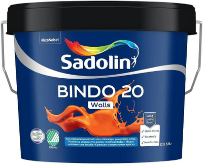Bojë e brendshme Tikkurila Bindo 20 BW, 2.5L, gjysmë mat, e bardhë