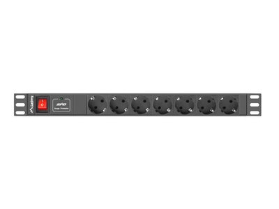 Njësi shpërndarëse rryme Lanberg PDU-07F-0200-IEC-BK, 7 porta AC, 19", e zezë