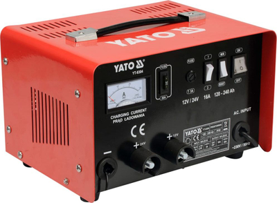 Karikues baterie Yato YT-8304, 16A, 12/24V, i kuq